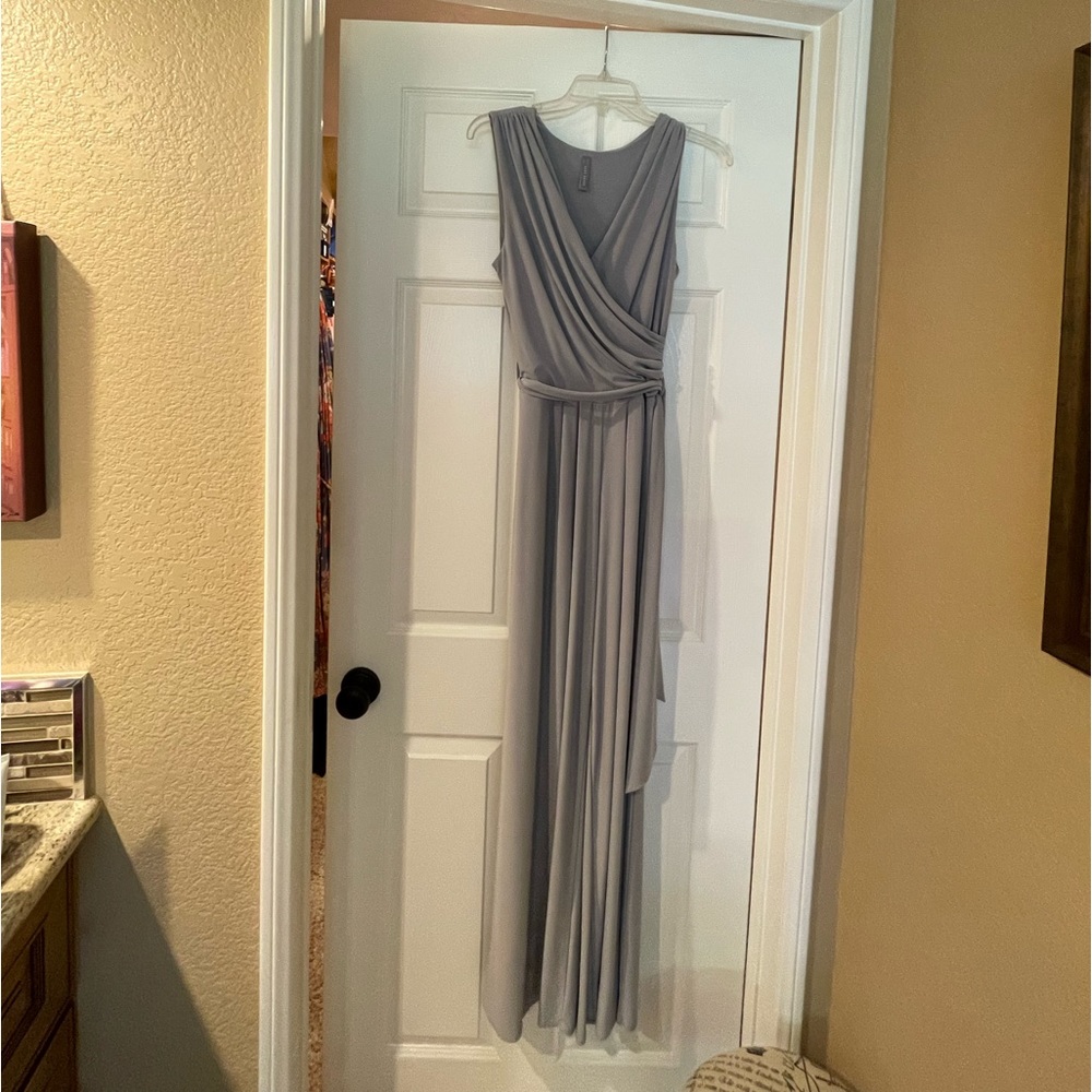 Dove grey light sleeves jumpsuits with belt small